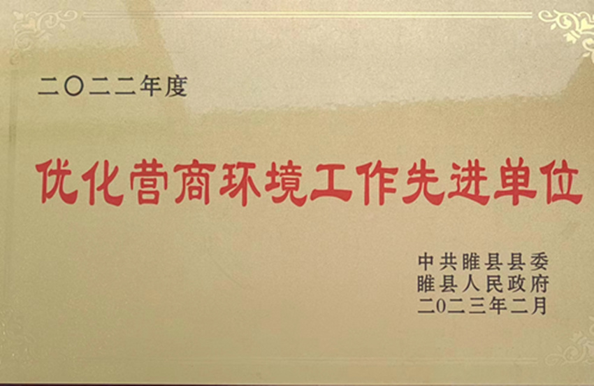 优化营商环境工作先进单位